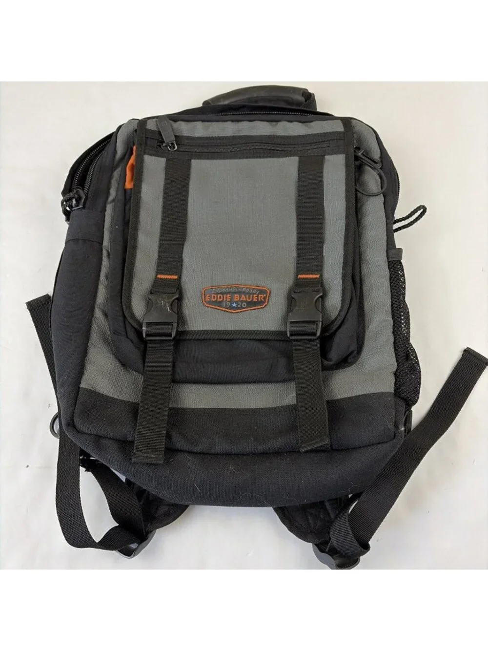 Eddie Bauer Expedition Ready 1920 Daypack Backpack Gray Black Hiking Vintage